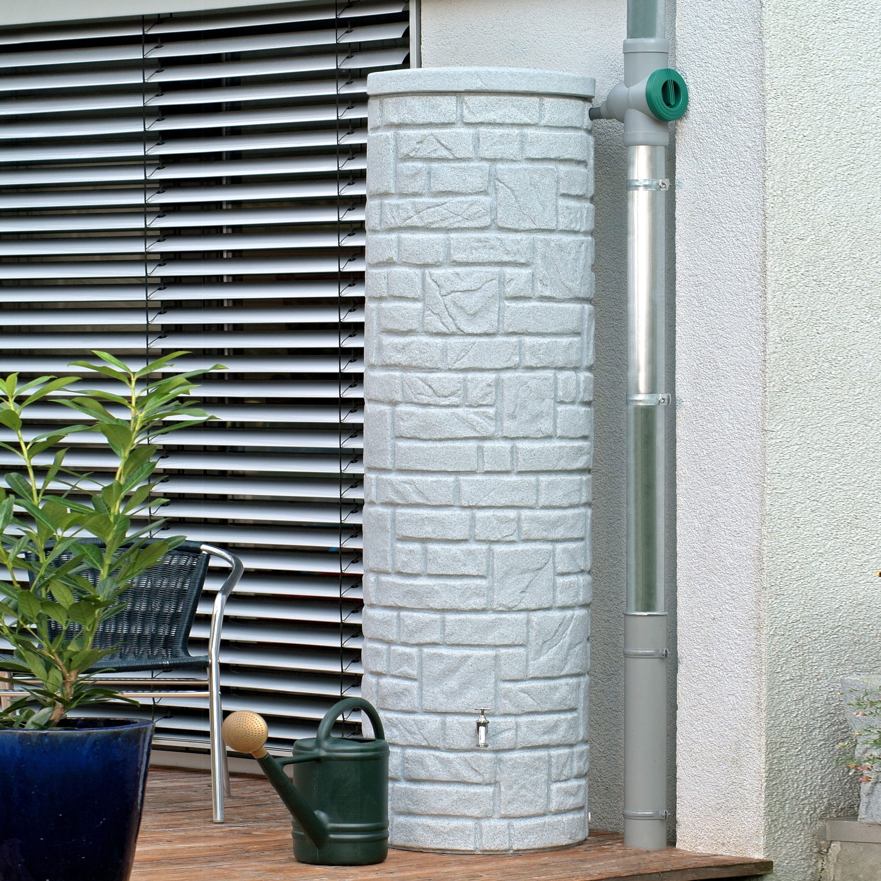 Regentonne grau Modell Arcado 460 L granit Regentonne Übersicht