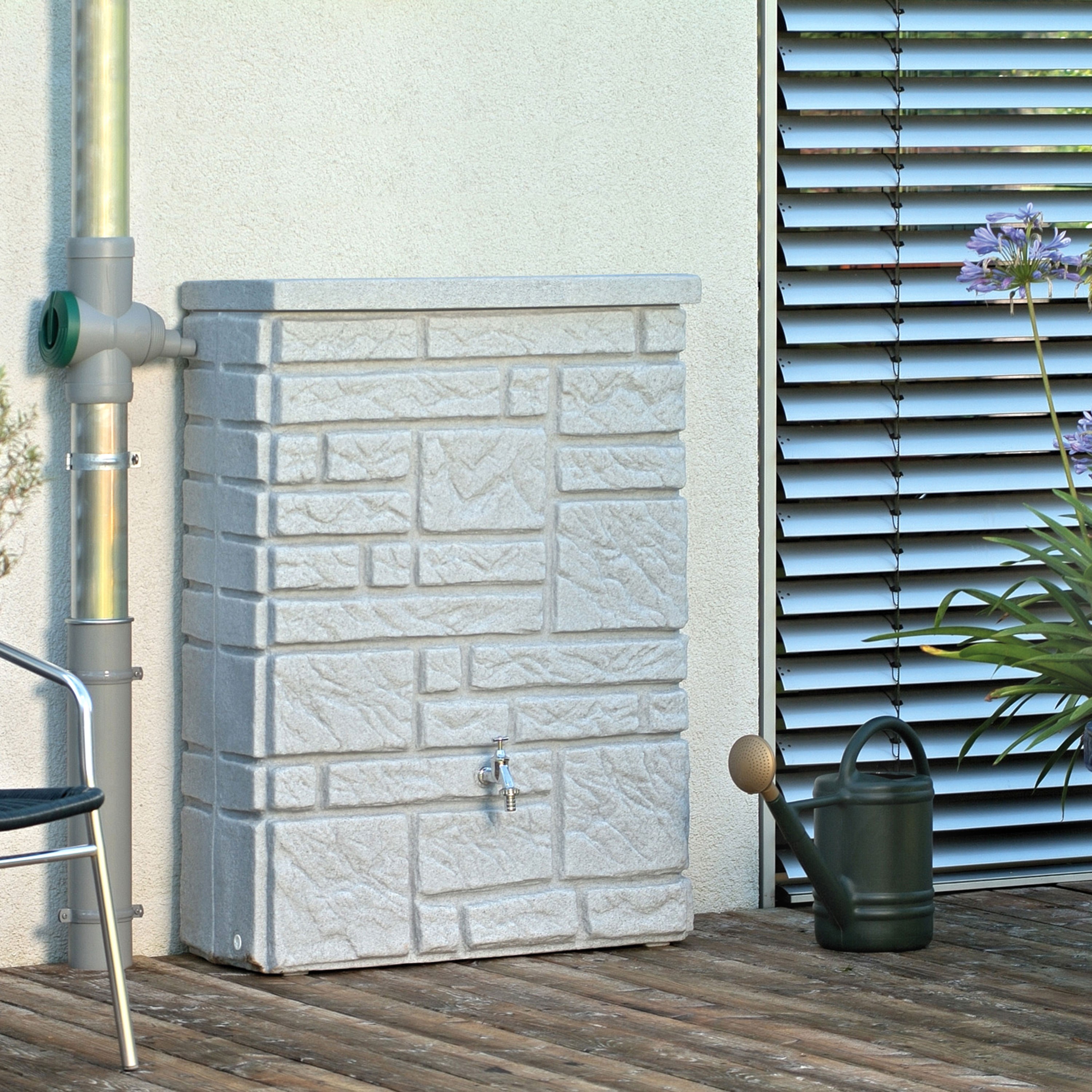 Regentonne eckig Wandtank Maurano 300L granit